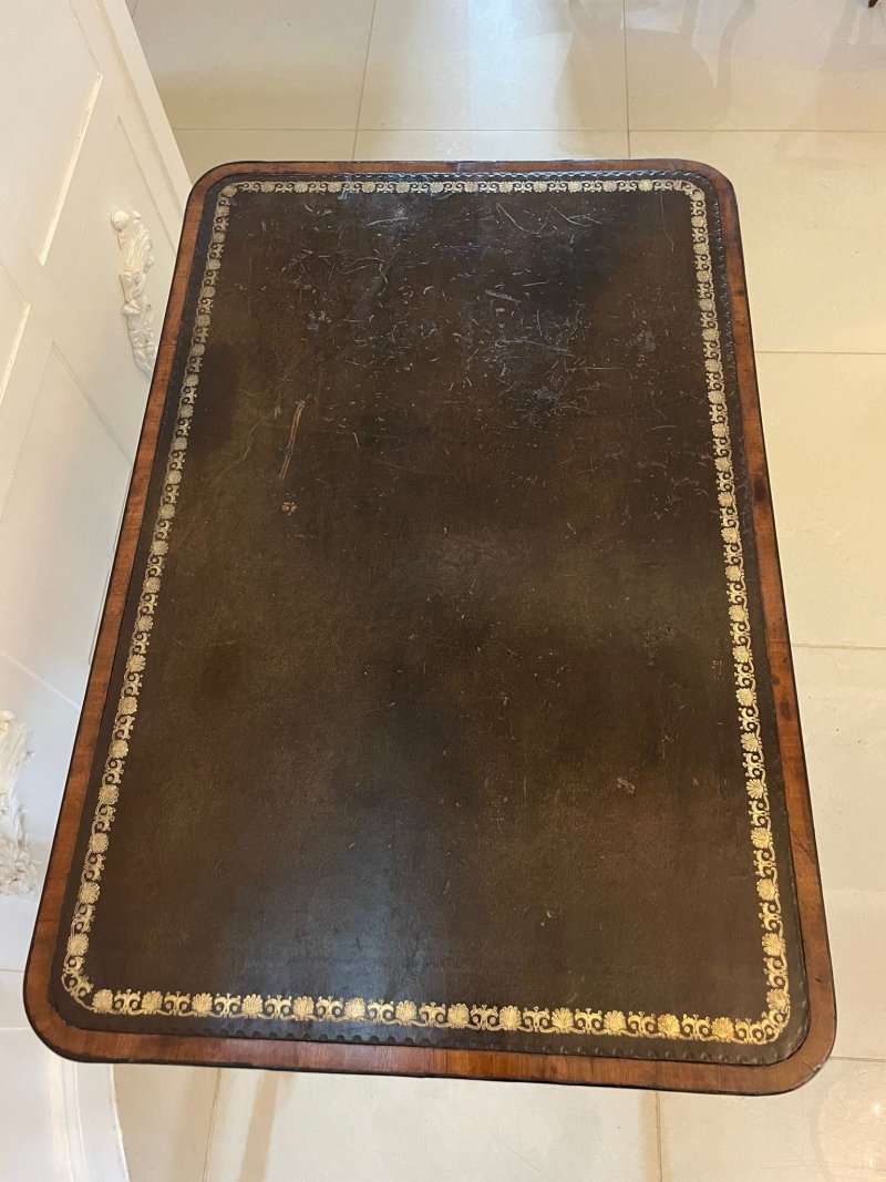 Antique George III Quality Mahogany Freestanding Leather Top Writing Desk - Image 14